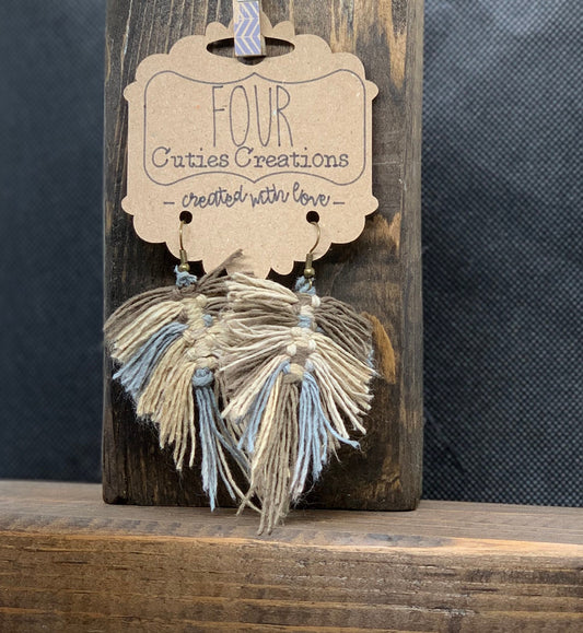 Macrame Feather Earring