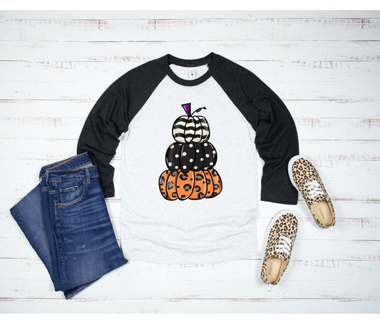 Layered Pumpkin Raglan Tee