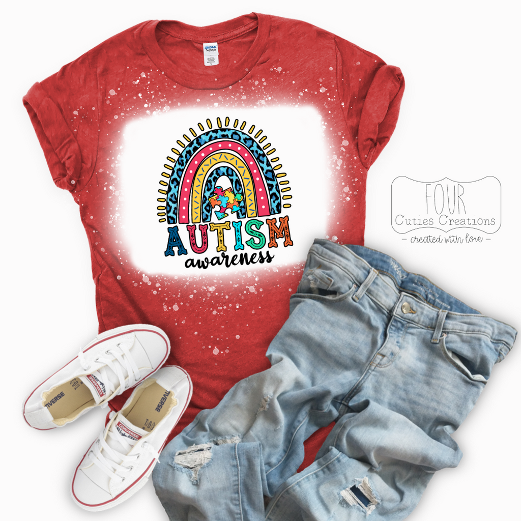 Autism Southwestern Rainbow Bleach Dye Tee