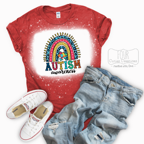 Autism Southwestern Rainbow Bleach Dye Tee