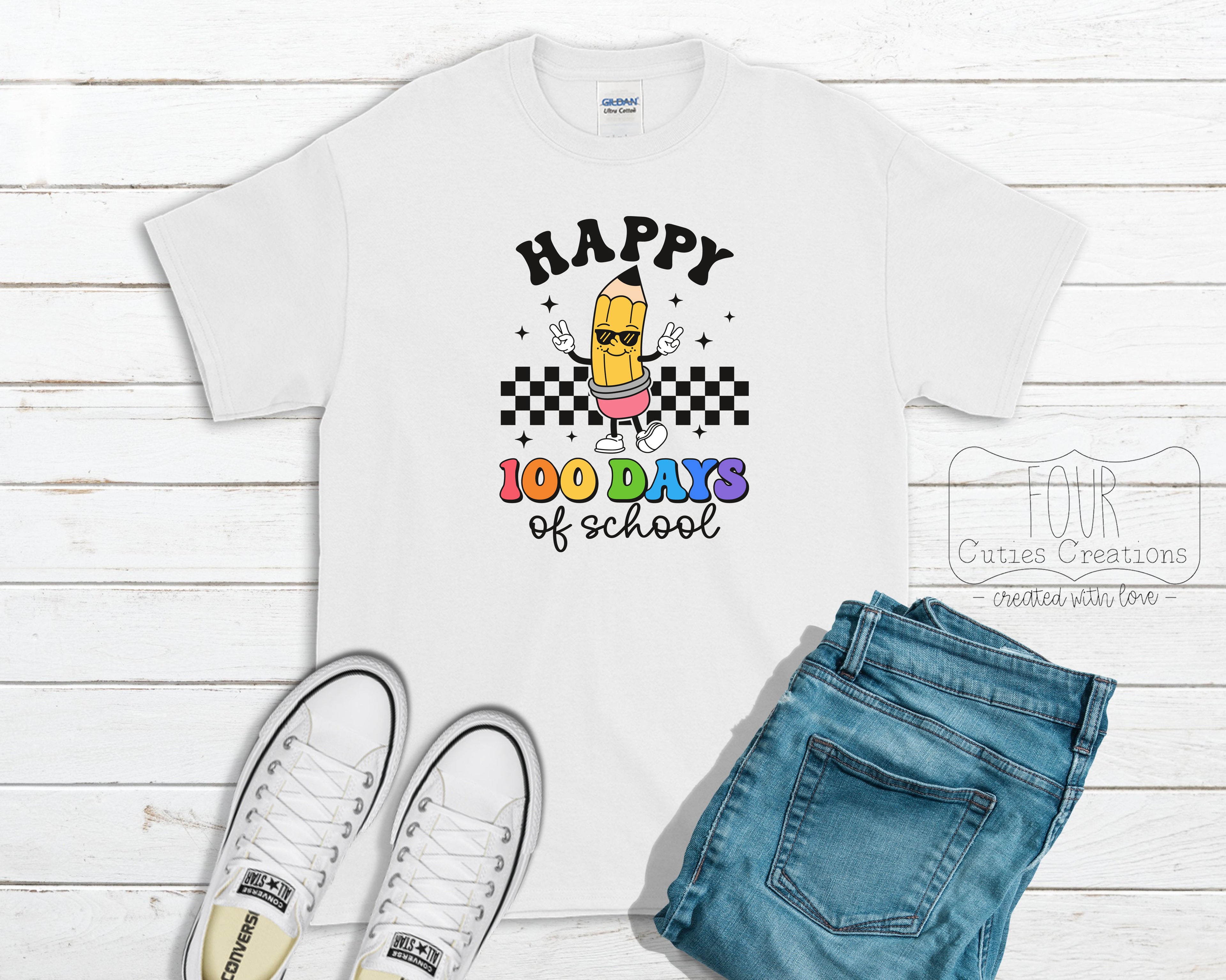 100 Days of School Girl & Boy Pencil Shirt